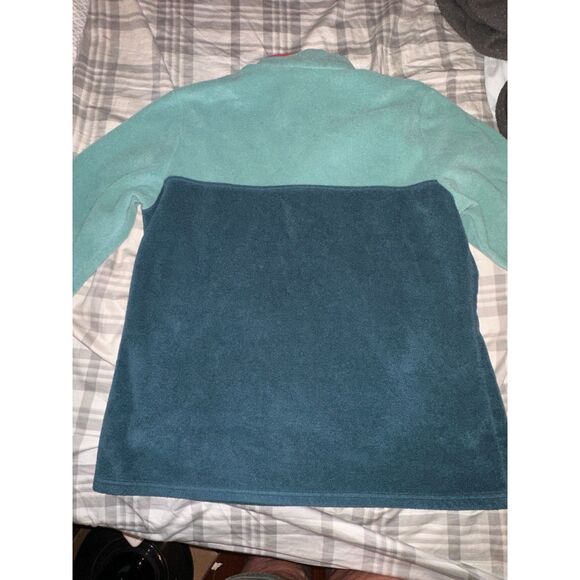 Columbia Half zip/snap fleece jacket green two tone 1X - Picture 3 of 3